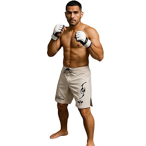 FIGHT-FIT - Fightshorts MMA Shorts / Brazilian / Weiss / Medium