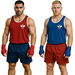 FIGHTERS - Boxing Shirt / Reversable / Rot + Blau / XL
