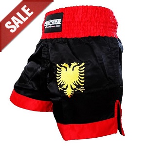 FIGHTERS - Muay Thai Shorts / Albanien-Shqipëri / Schwarz / Large