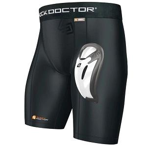 Shock Doctor - Short de compresión con protector de ingle Bioflex / Negro / Medium